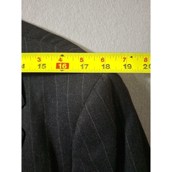 VTG Brooks Brothers Blazer Men 44L Chalk Stripe Made In USA Black Jacket 90s - Picture 5 of 11